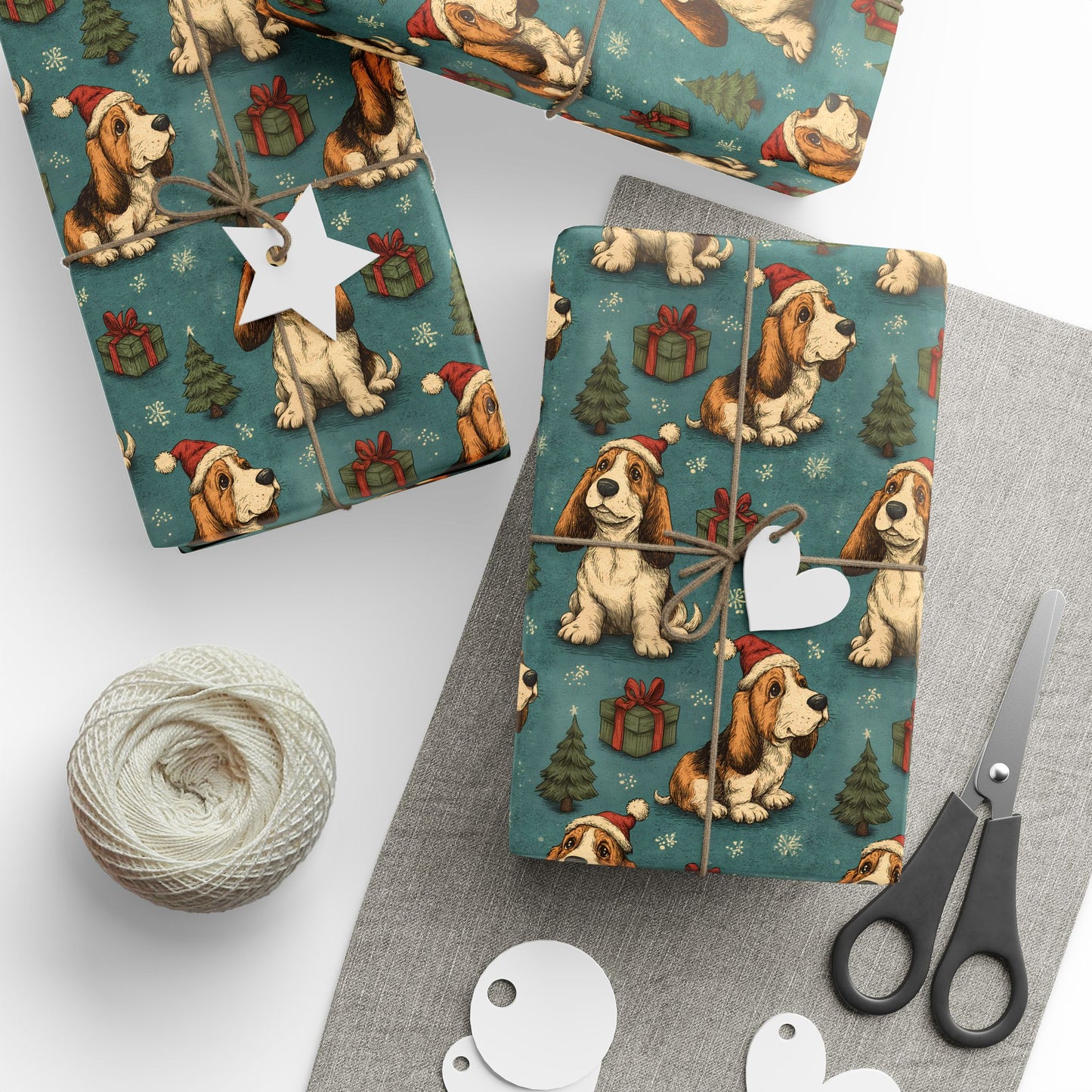 Vintage Basset Christmas