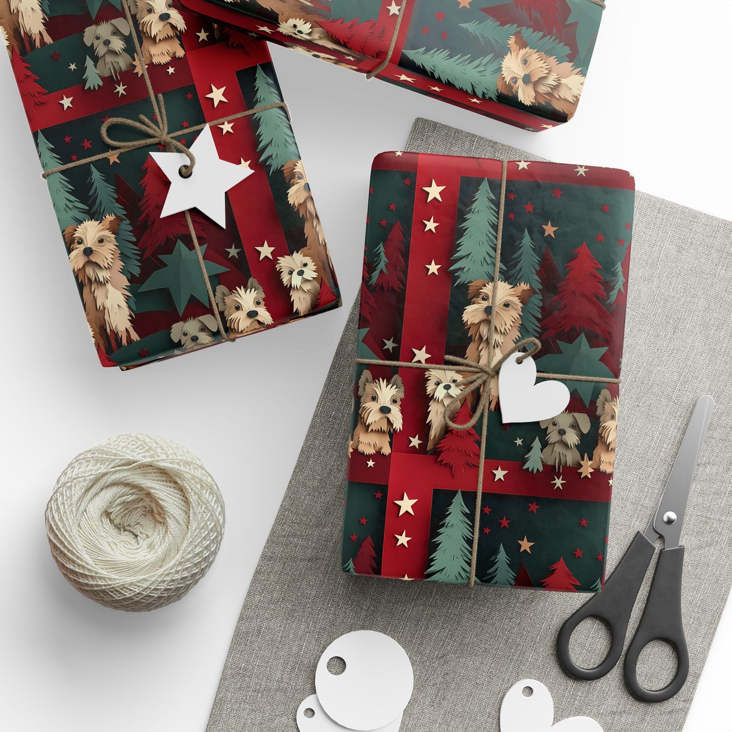 Paper Cut Schnauzer Christmas