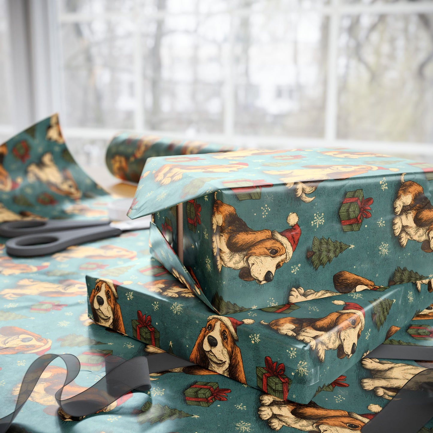 Vintage Basset Christmas